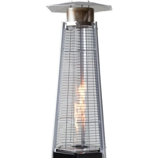 STUFA AEREA PIRAMIDE ESAGONALE FUNGO A GAS 13 KW 25MQ TERMOPATIO COLORE NERO - Immagine di 4